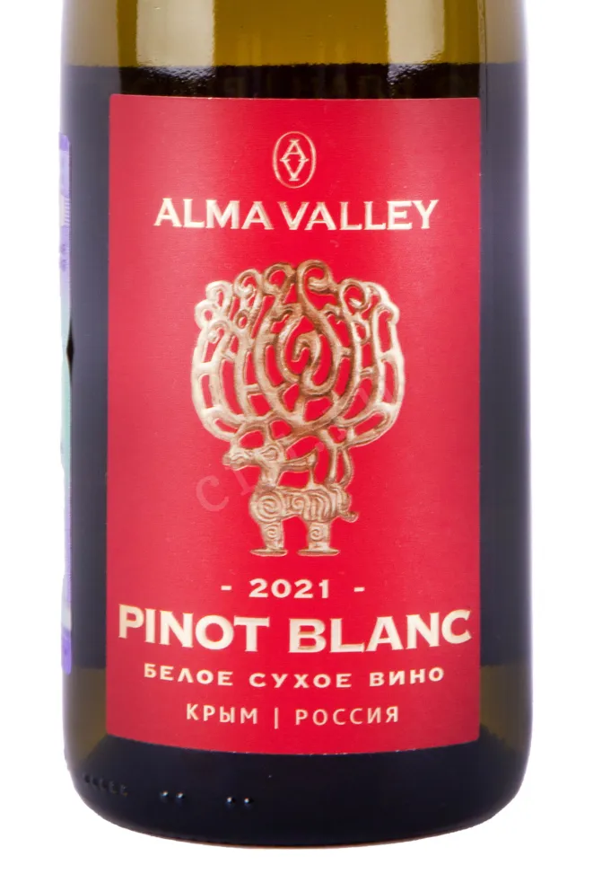 Этикетка вина Алма Велли Пино Блан 2021 0.75