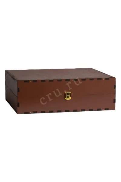 Gift Red Wooden Box For Three Bordeaux Bottles