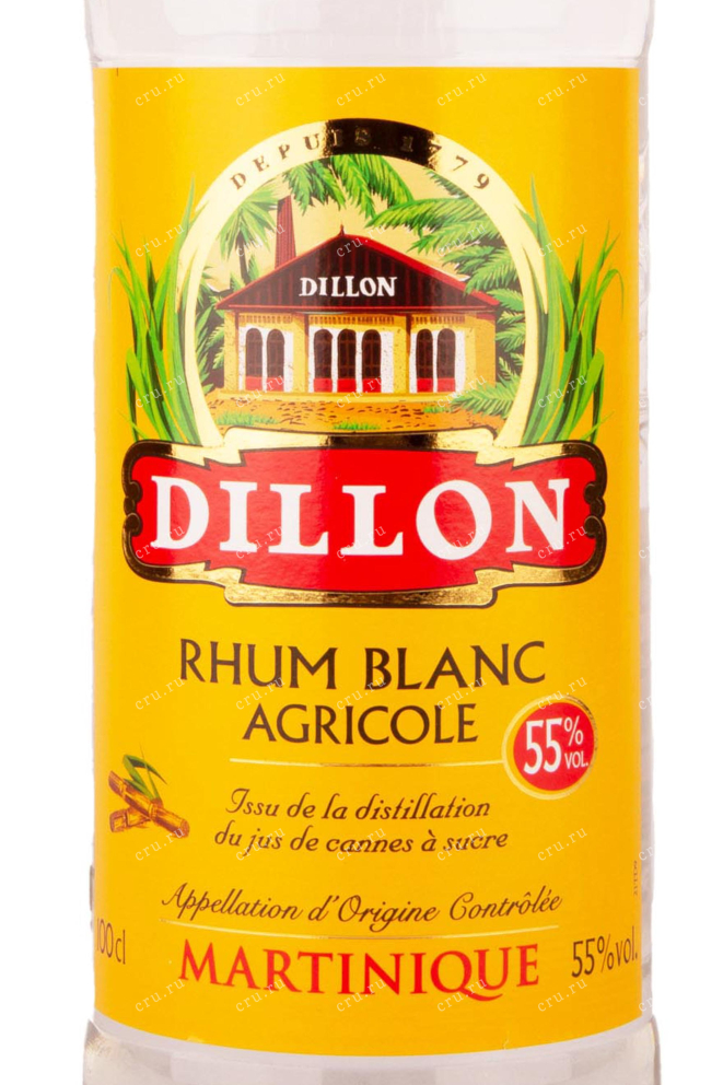 Этикетка Dillon Blanc Agricole Martinique 1 л