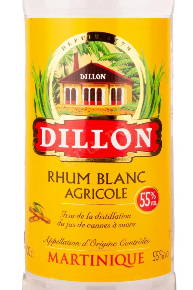 Этикетка Dillon Blanc Agricole Martinique 1 л