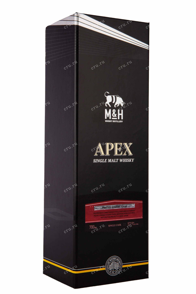Подарочная коробка M&H Apex Peated Sherry Cask in gift box 0.7 л