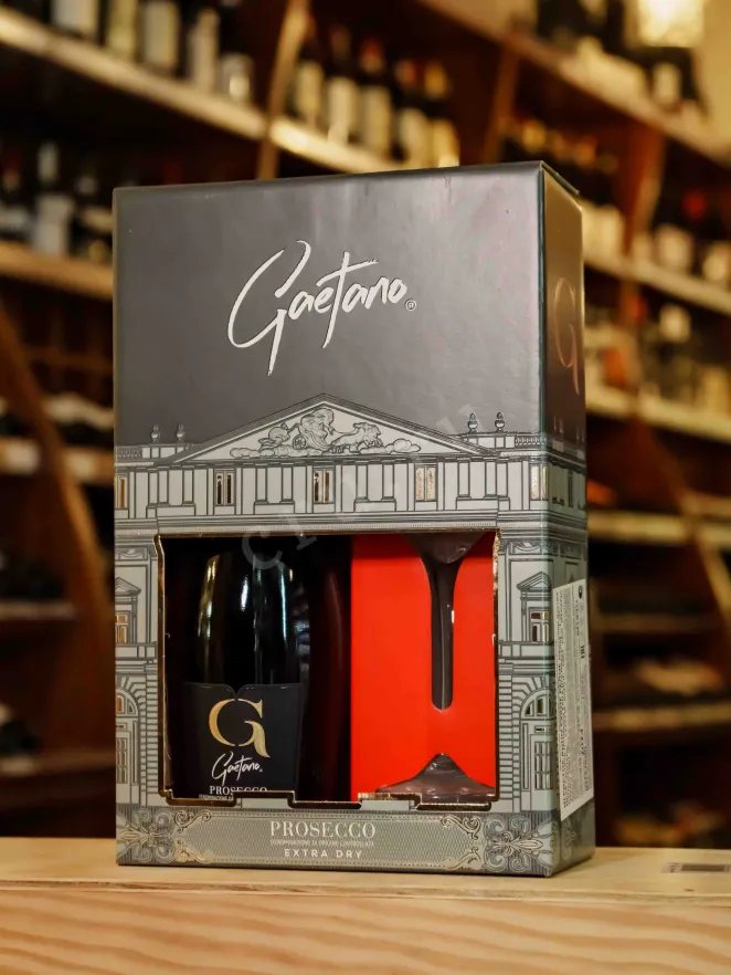 В магазине Крю Профи Gaetano Prosecco Extra Dry DOC in gift box with 1 glass 2024 0.75 л