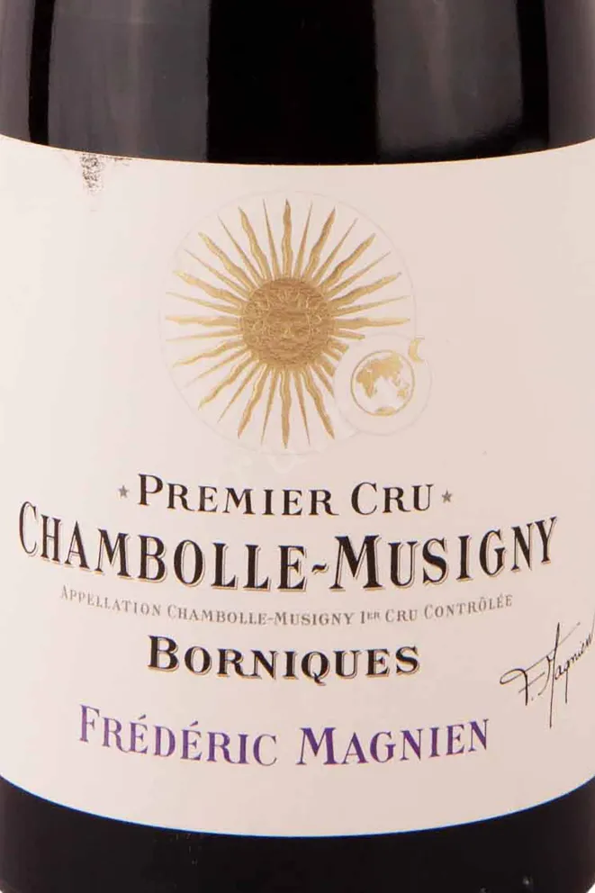 Этикетка Frederic Magnien Chambolle-Musigny 1-er Cru Borniques 2018 0.75 л