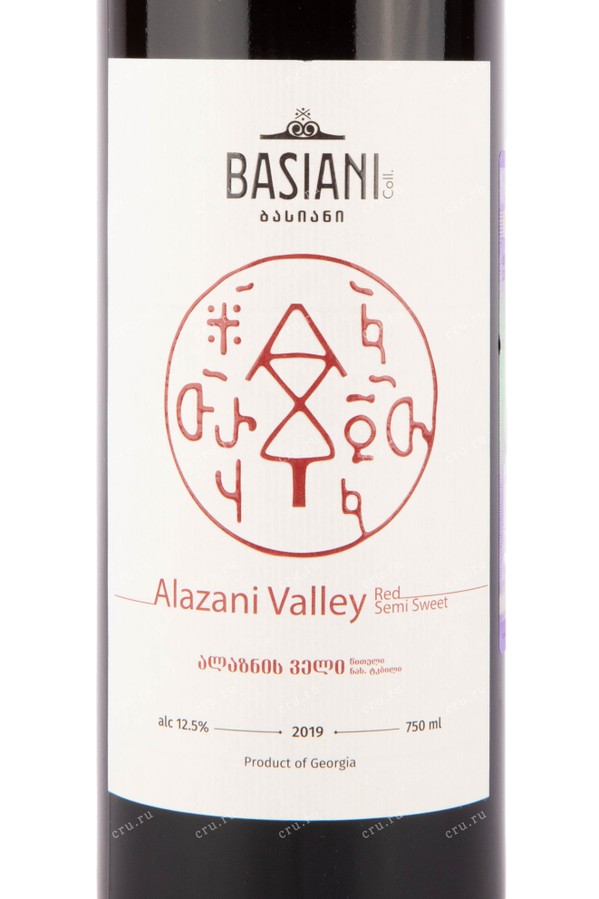 Этикетка вина Алазанская Долина Басиани 2019 0.75