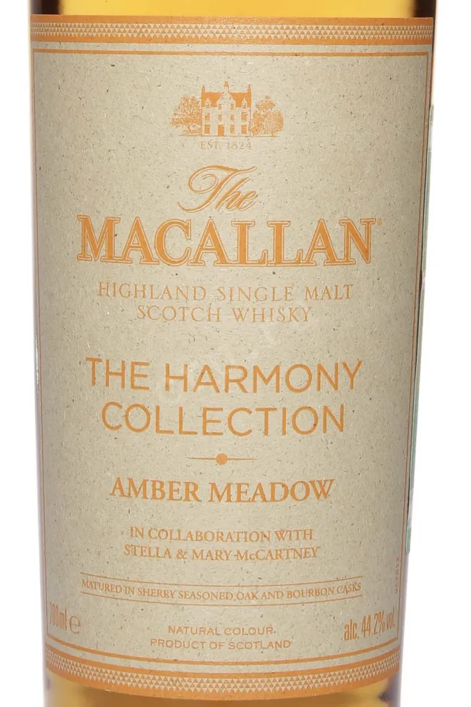 Этикетка Macallan The Harmony Collection Amber Meadow in gift box 0.7 л