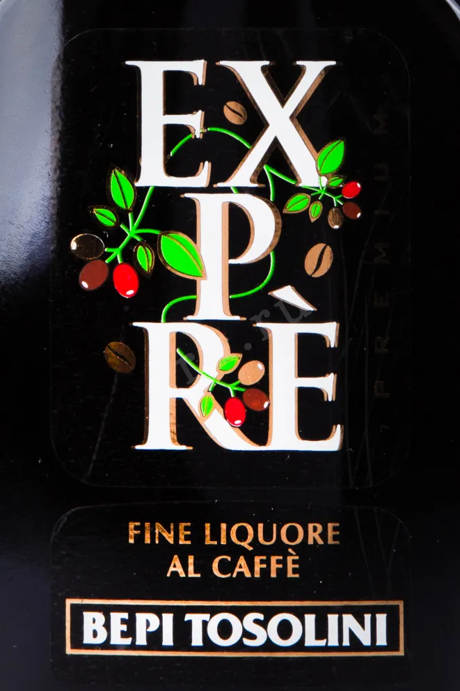 Этикетка ликера Бепи Тосолини Экспре с кофе 0.7