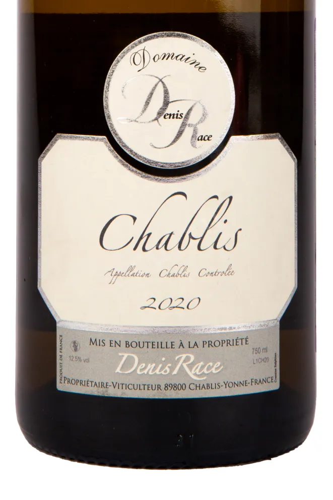 Этикетка вина Chablis Denis Race 2020 0.75 л