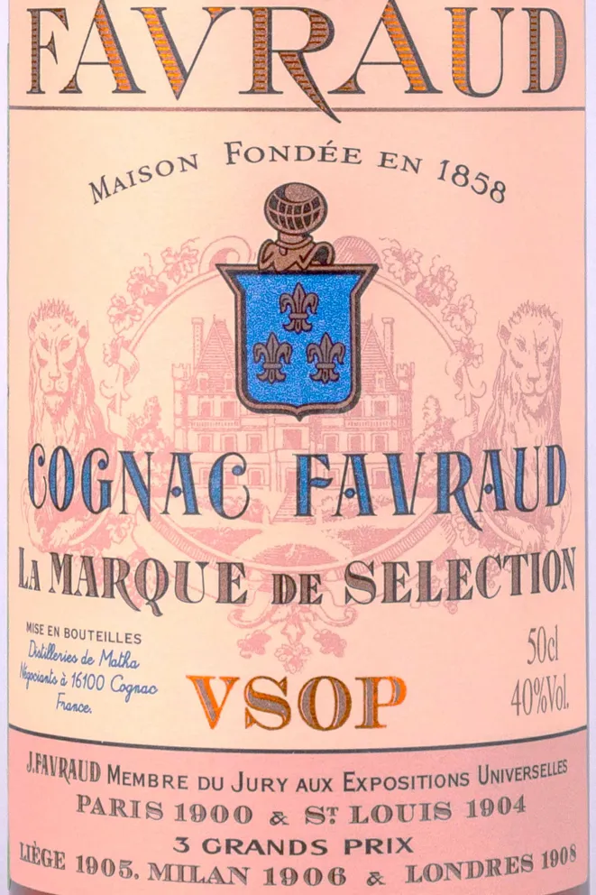 Этикетка Favraud VSOP 0.5 л