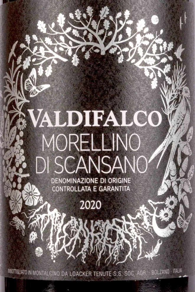 Этикетка Valdifalco Morellino di Scansano 2020 0.75 л