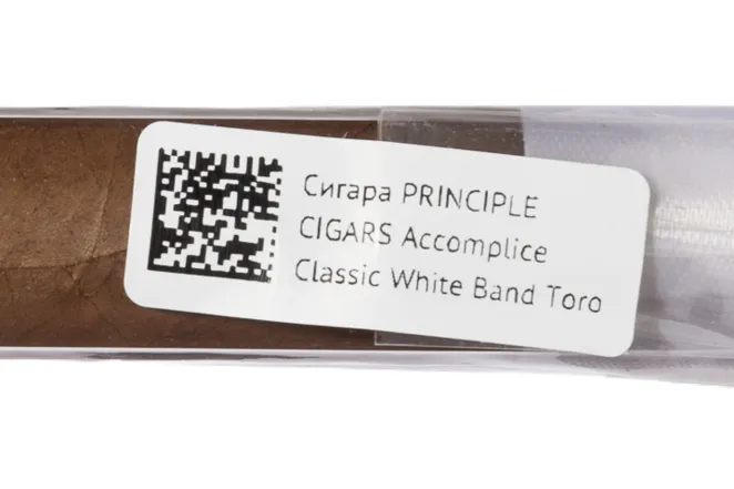 Контрэтикетка Accomplice Principle Cigars Connecticut White Band Toro