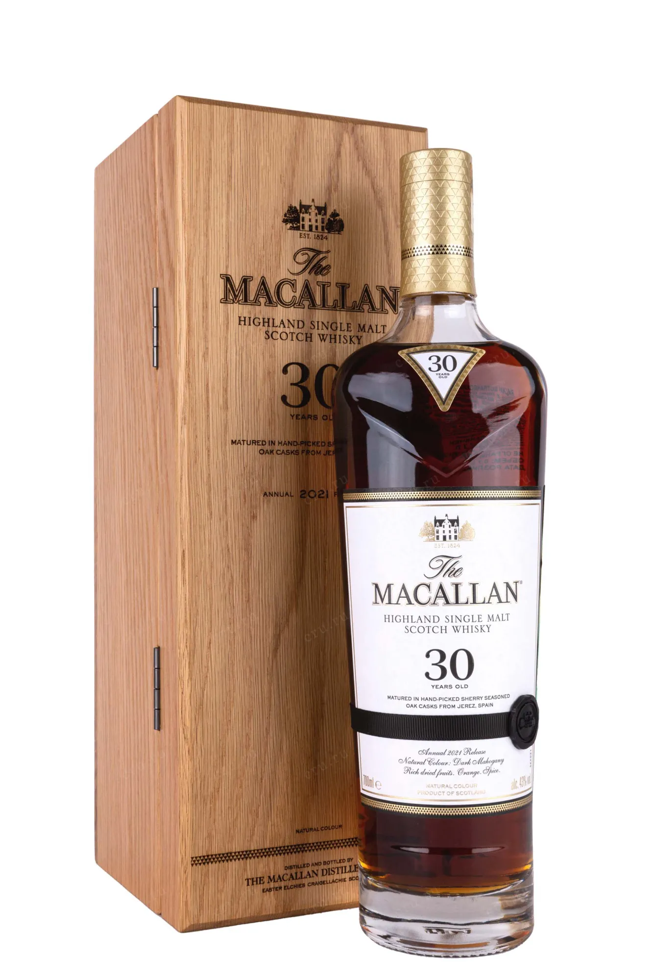 The Macallan 30 Year Old Sherry Oak wooden box 0.7 л купить