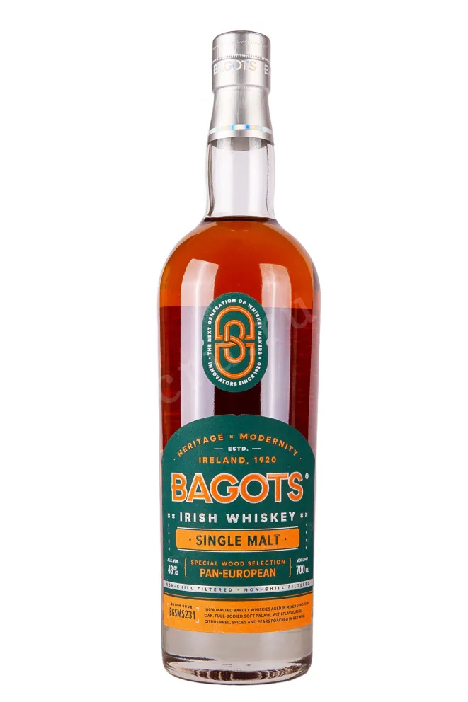 Этикетка Bagots Single Malt in tube 0.7 л