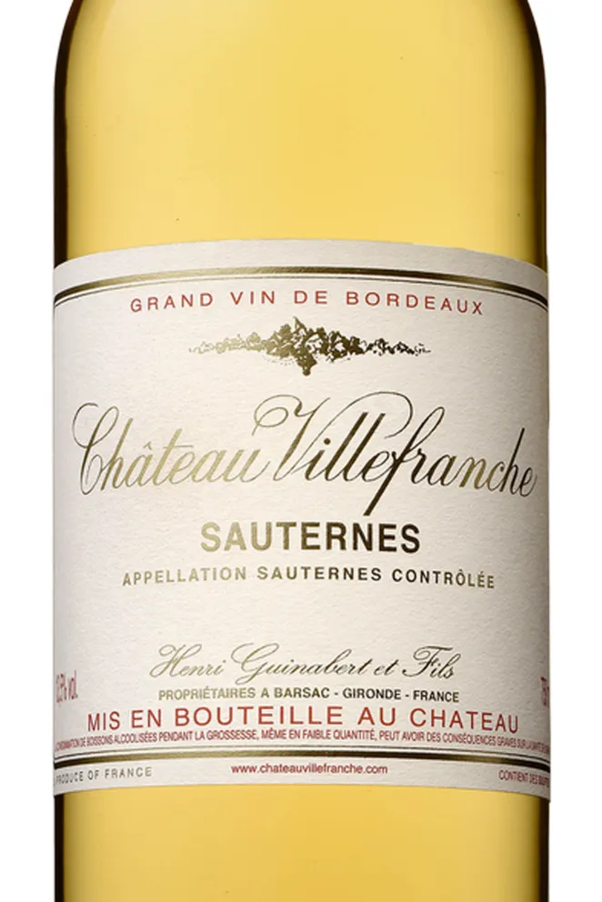 Этикетка Sauternes Chateau Villefranche 0.375 л