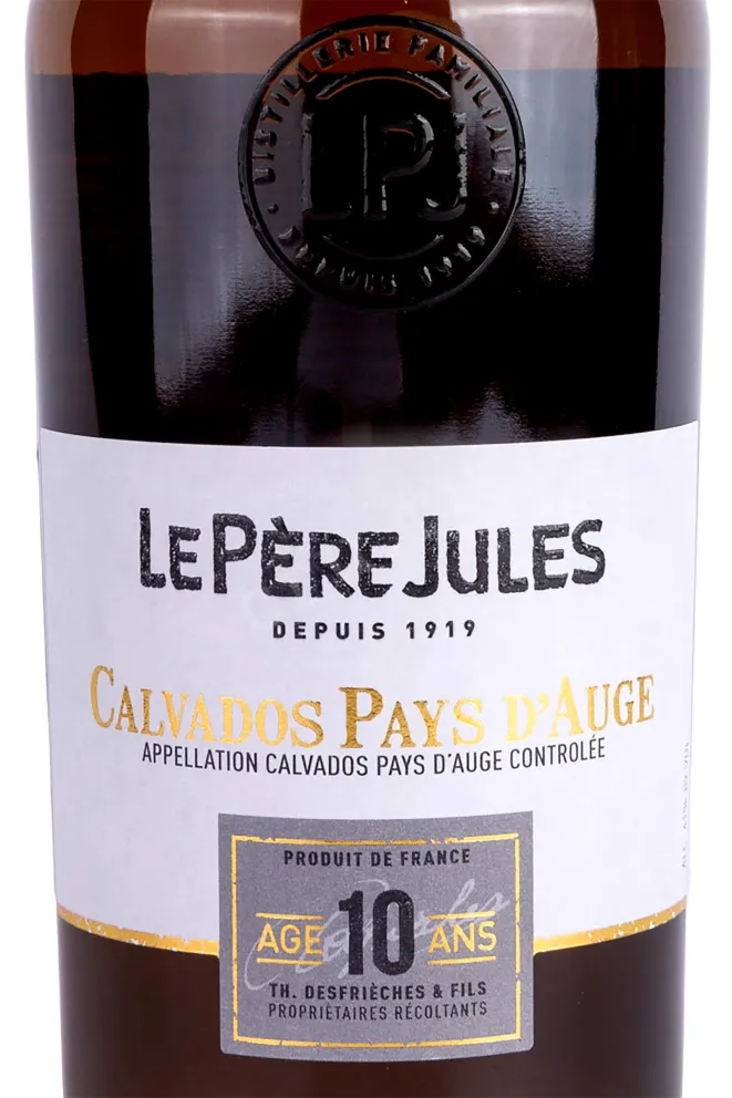 Этикетка Le Pere Jules Pays d'Auge 10 years old gift box 0.7 л