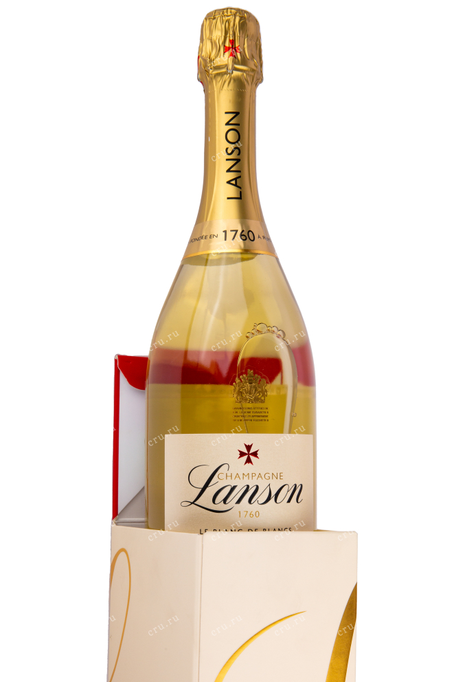 Подарочная коробка игристого вина Lanson Le Blanc de Blancs Brut gift box 0.75 л
