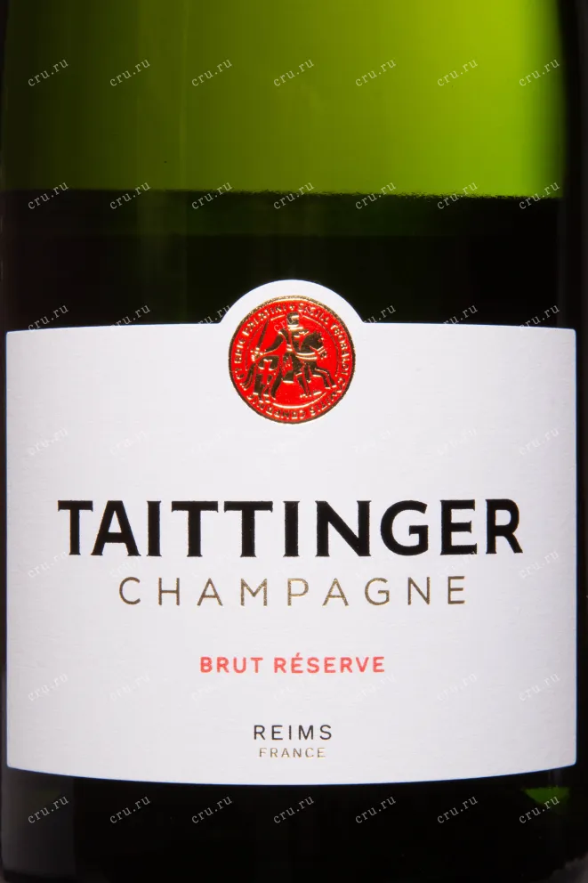 Этикетка Taittinger Brut Reserve in gift box with 2 glasses 2017 0.75 л