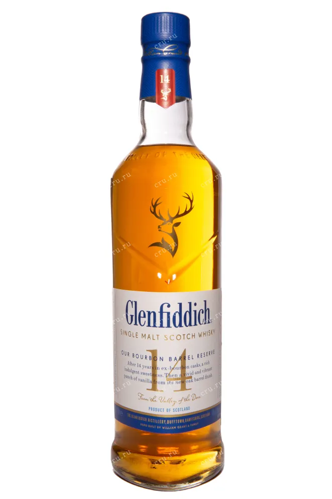 Бутылка Glenfiddich Single Malt 14 Years in tube 0.7 л