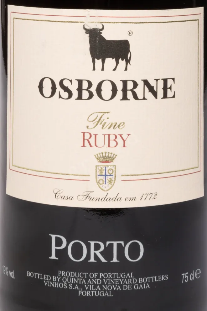 Этикетка Osborne Fine Ruby 2020 0.75 л