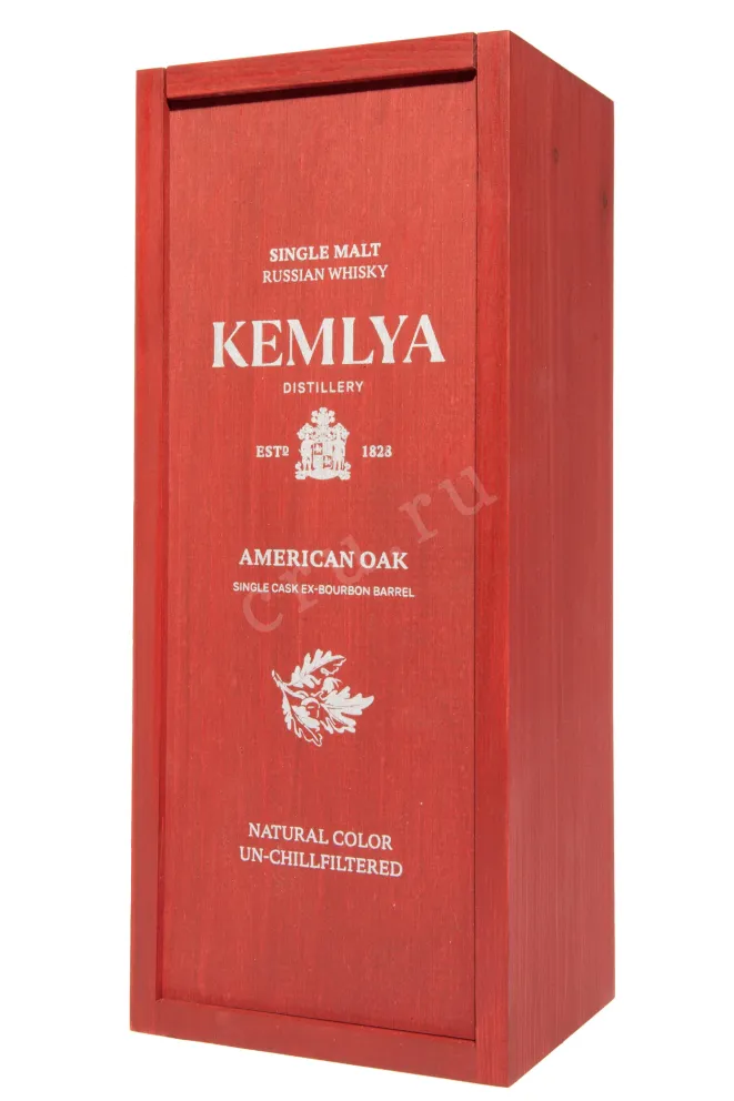 Деревянная коробка Kemlya Single Malt American Oak in wooden box 0.7 л