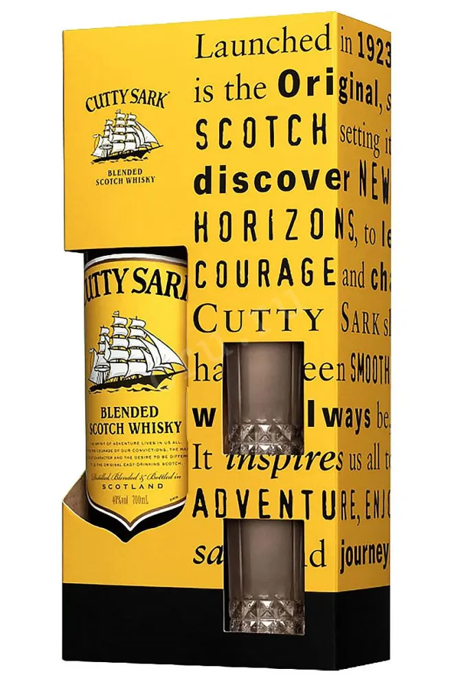 Виски Cutty Sark Original in gift box with glasses  0.7 л