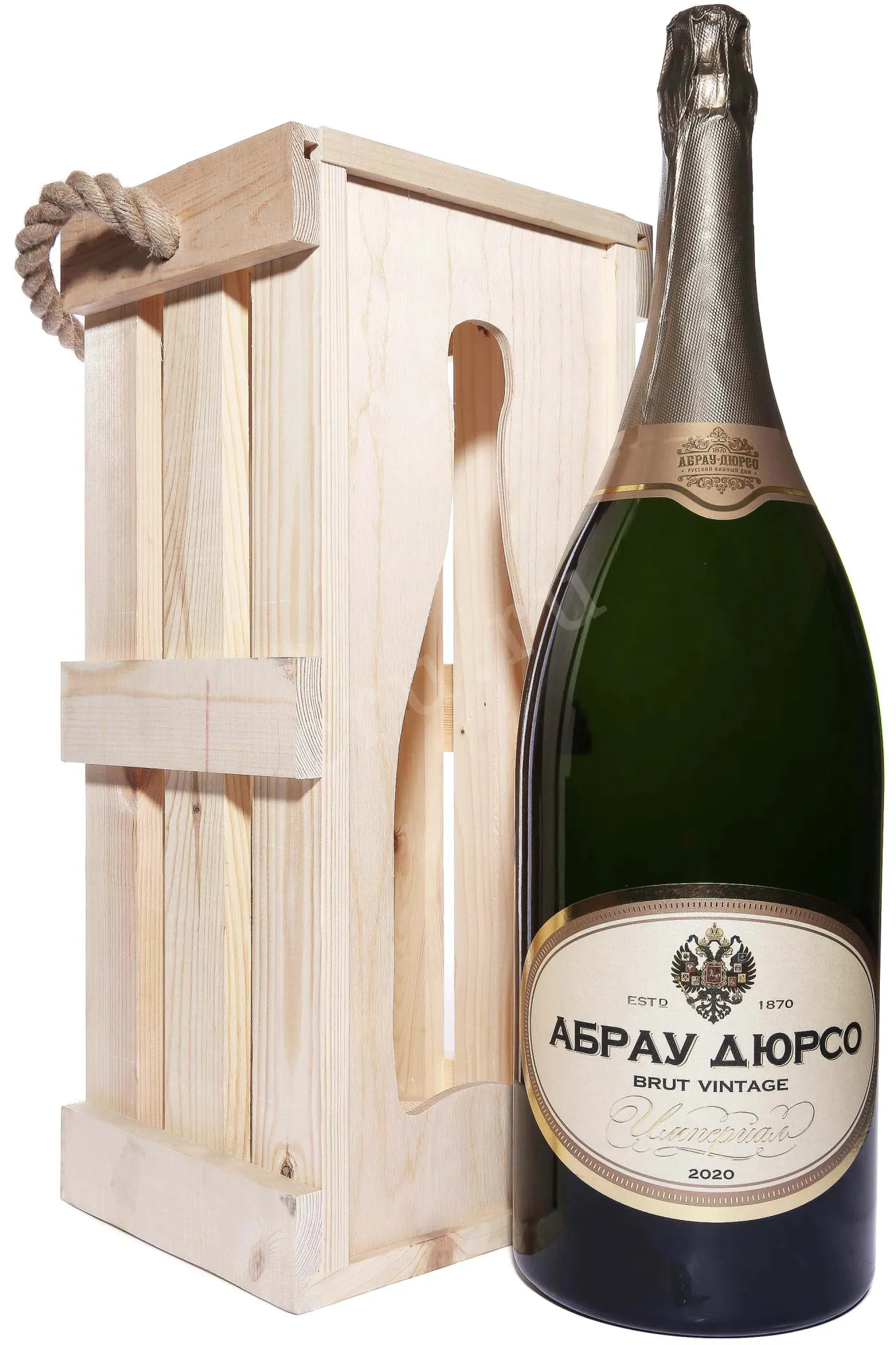 Фото — Игристое вино Абрау Дюрсо Империал Винтаж в деревянной коробке 2020 6 л