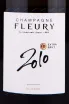 Этикетка Fleury Millesime 2010 0.75 л