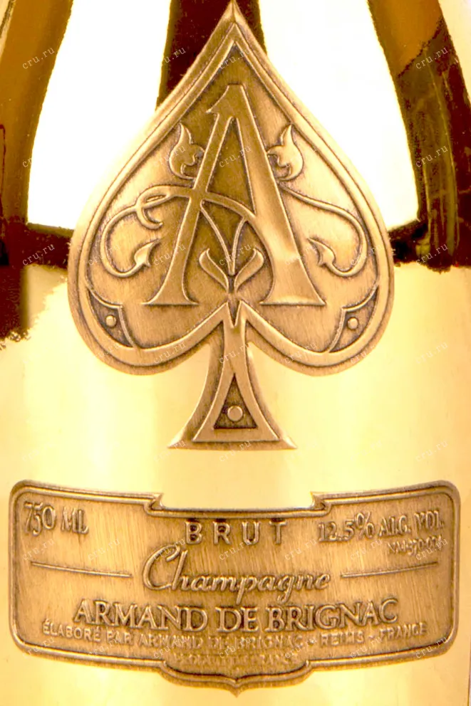 Контрэтикетка Armand de Brignac Brut Gold wooden box 0.75 л