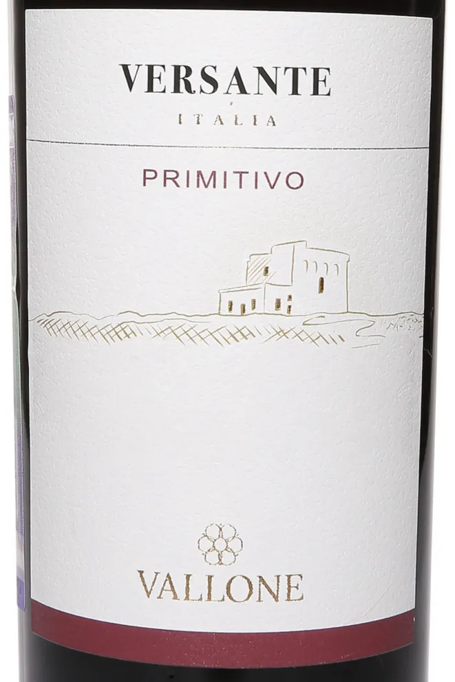 Этикетка Vallone Versante Primitivo Salento IGP 2023 0.75 л