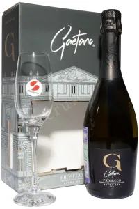 Игристое вино Gaetano Prosecco Extra Dry DOC in gift box with 1 glass 2024 0.75 л