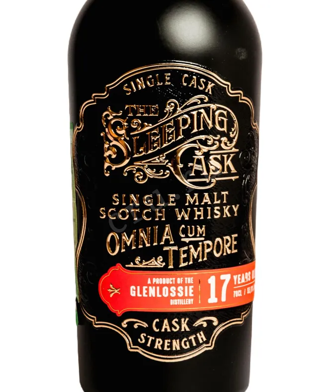 Этикетка The Sleeping Cask Sherry Pedro Ximenez Finish 17 Years Old in goft box 0.7 л