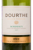 Этикетка вина Dourthe Grands Terroirs Bordeaux AOC 0.75 л