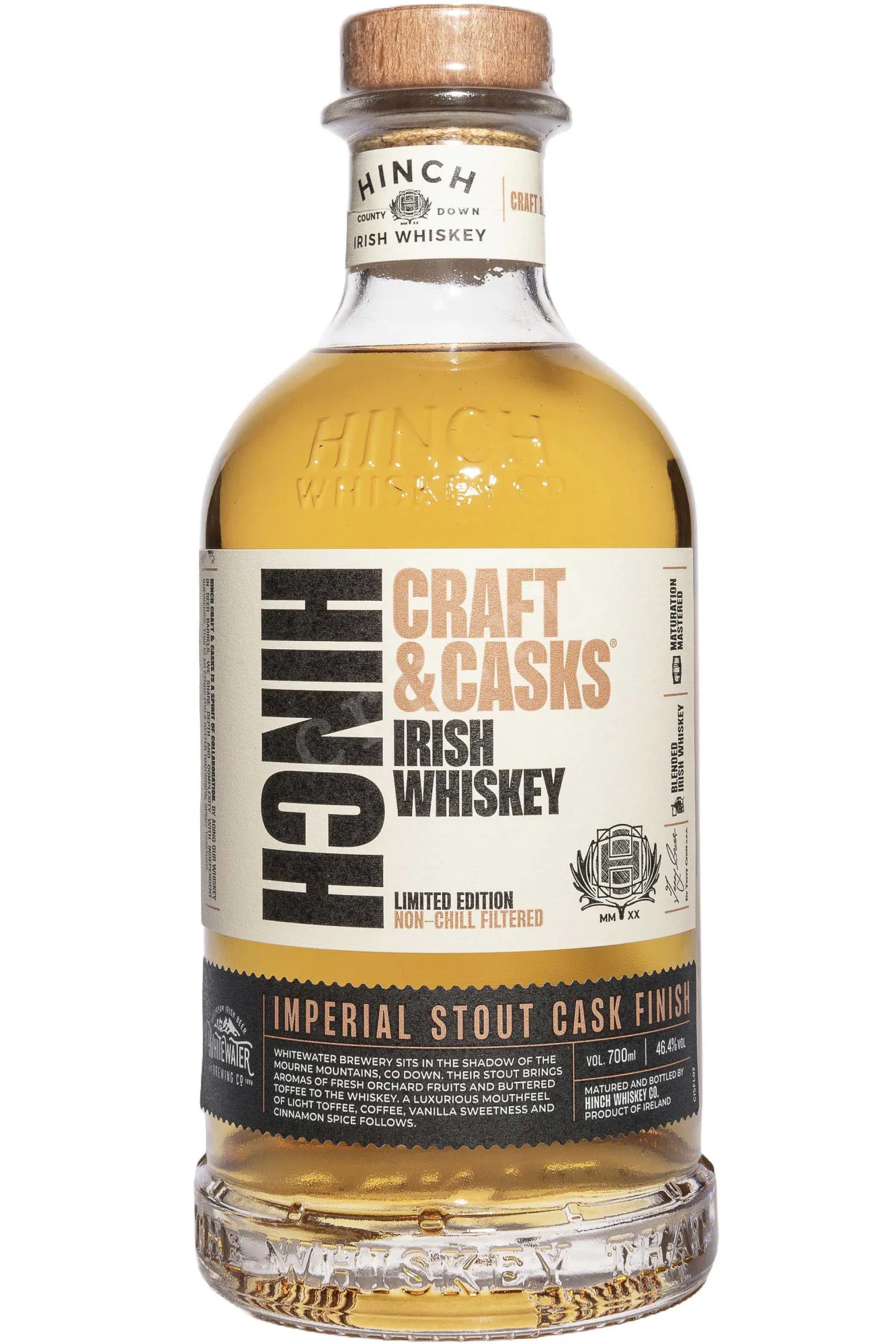 Фото — Виски Hinch Irish Whiskey Craft & Casks Imperial Stout Cask Finish  0.7 л