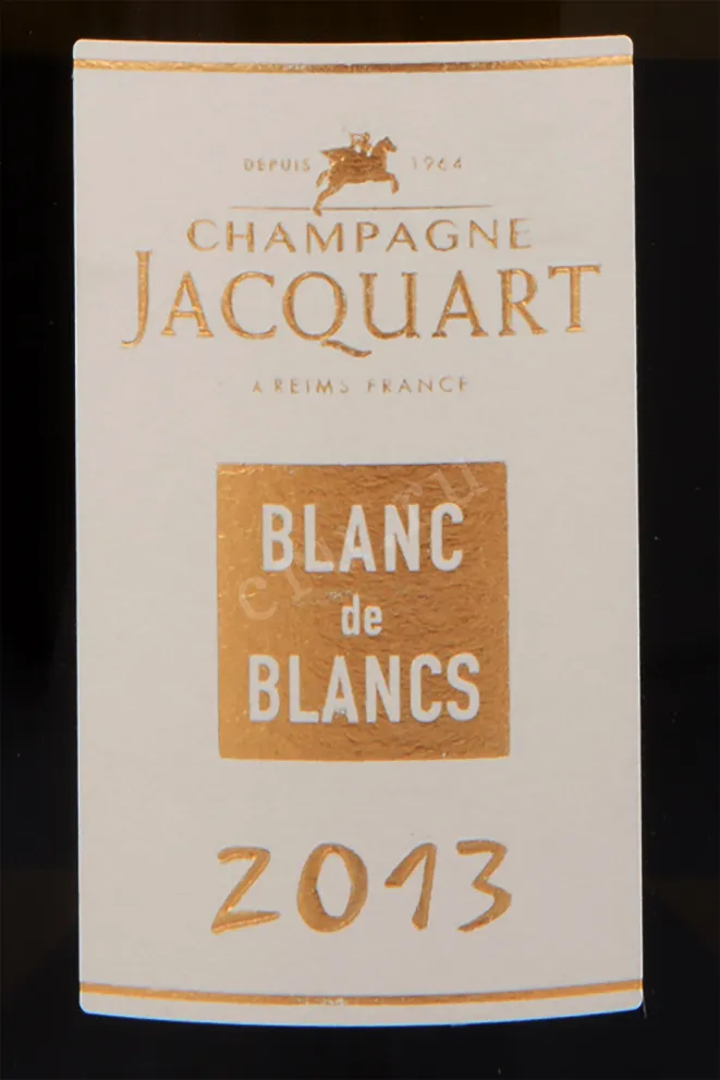 Этикетка игристого вина Jacquart Blanc de Blancs Vintage with gift box 0.75 л