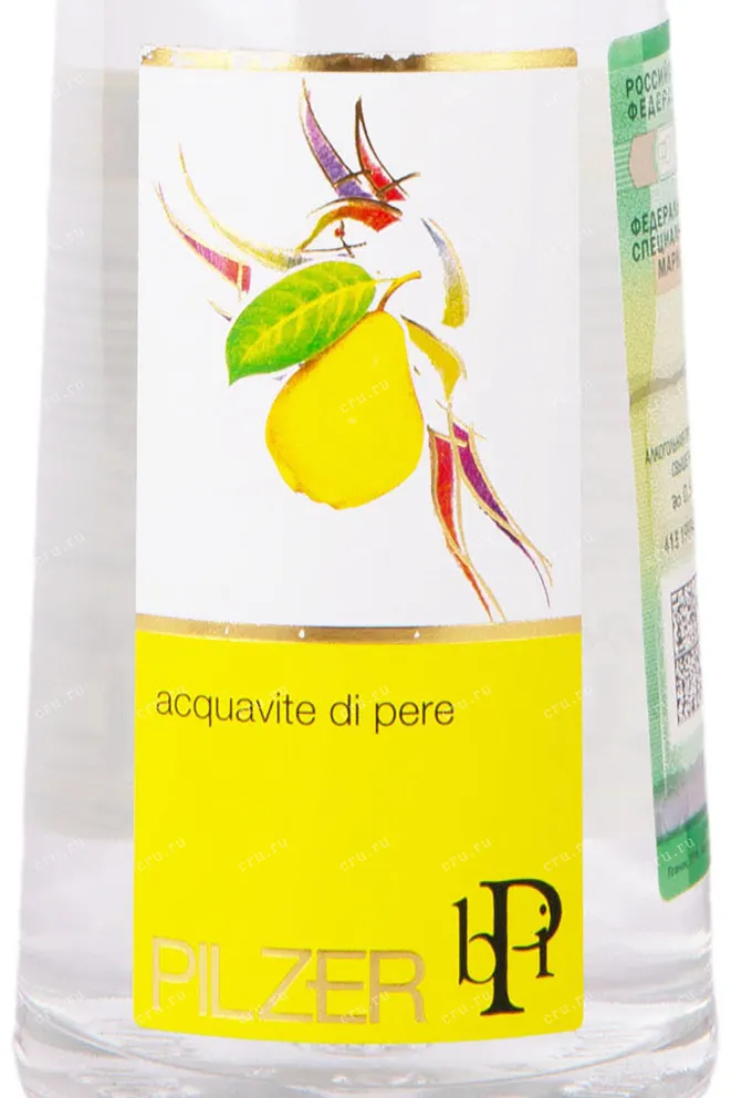 Этикетка Acquavite di Pere Williams Pilzer gift box 0.5 л