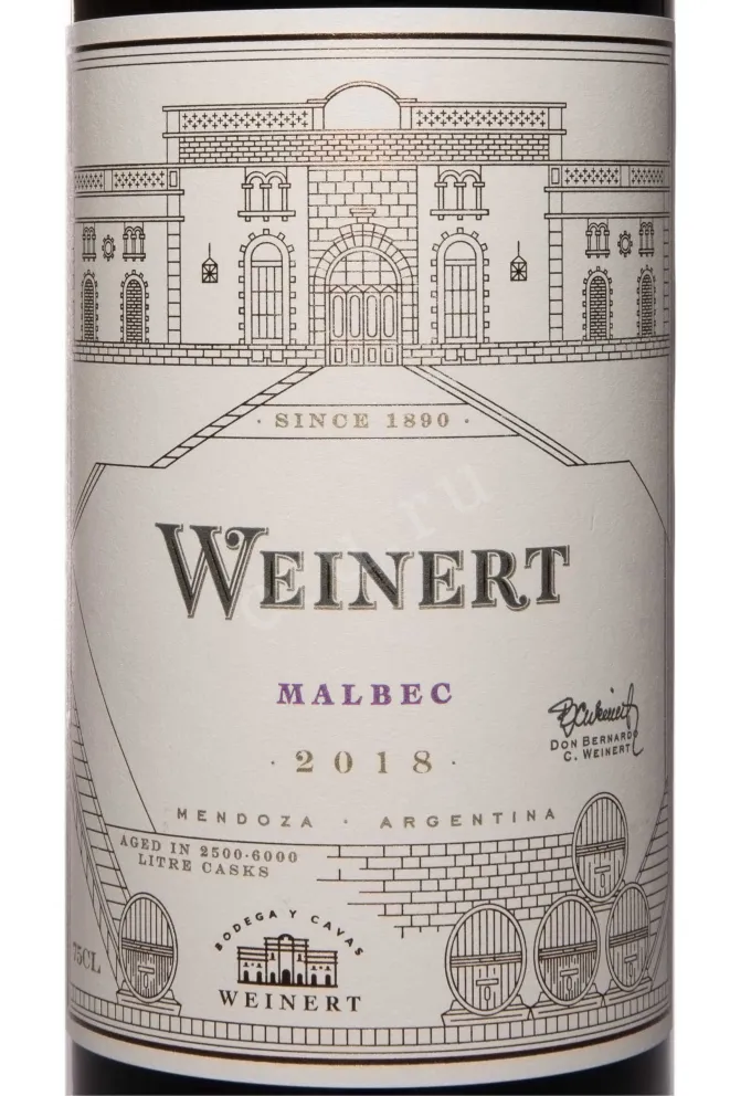 Этикетка Weinert Malbec 2018 0.75 л