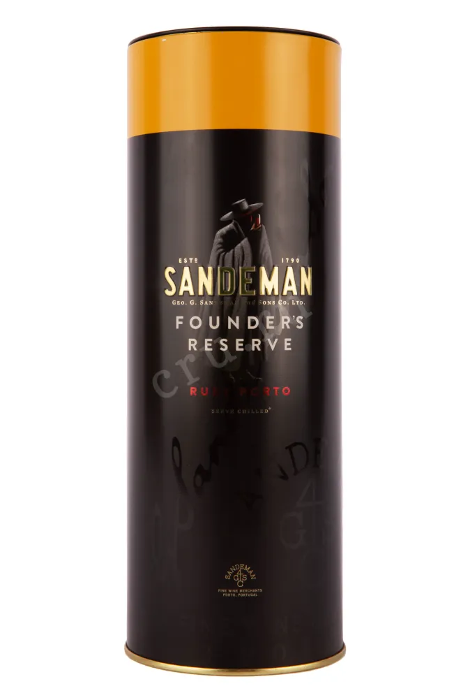 Подарочная туба портвейна Сандеман Фаундерз Порто Резерв 0.7