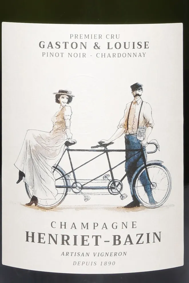 Этикетка Henriet-Bazin Gaston & Louse Pinot Noir Chardonney Premier Cru 2019 1.5 л