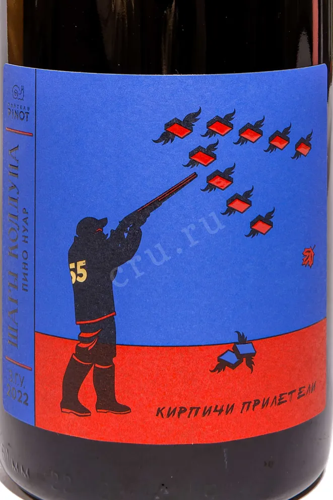 Этикетка Chateau Pinot Magicians Balls Bricks Arrived Pinot Noir 2022 0.75 л