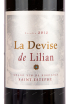 Этикетка вина Chateau Lilian Ladouys La Devise de Lilian 2012 0.75 л