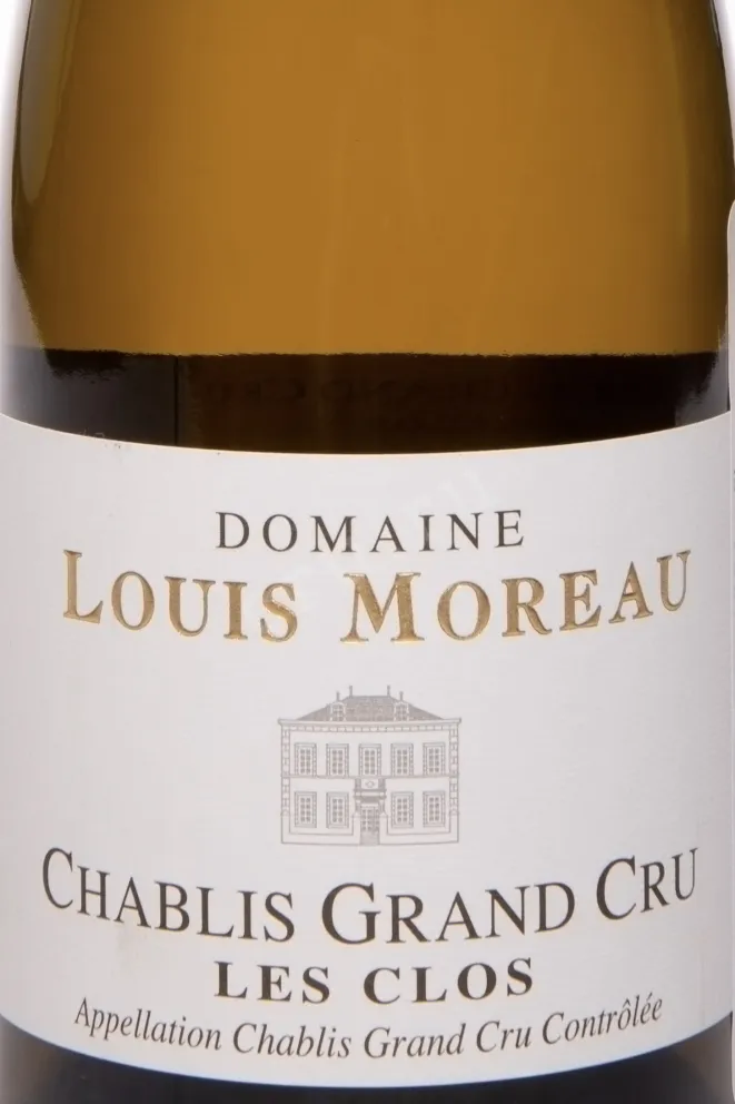 Этикетка Domaine Louis Moreau Chablis Grand Cru Les Clos AOC 2020 0.75 л