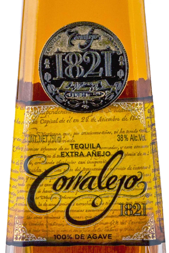 Этикетка Corralejo Extra Anejo 1821 0.75 л