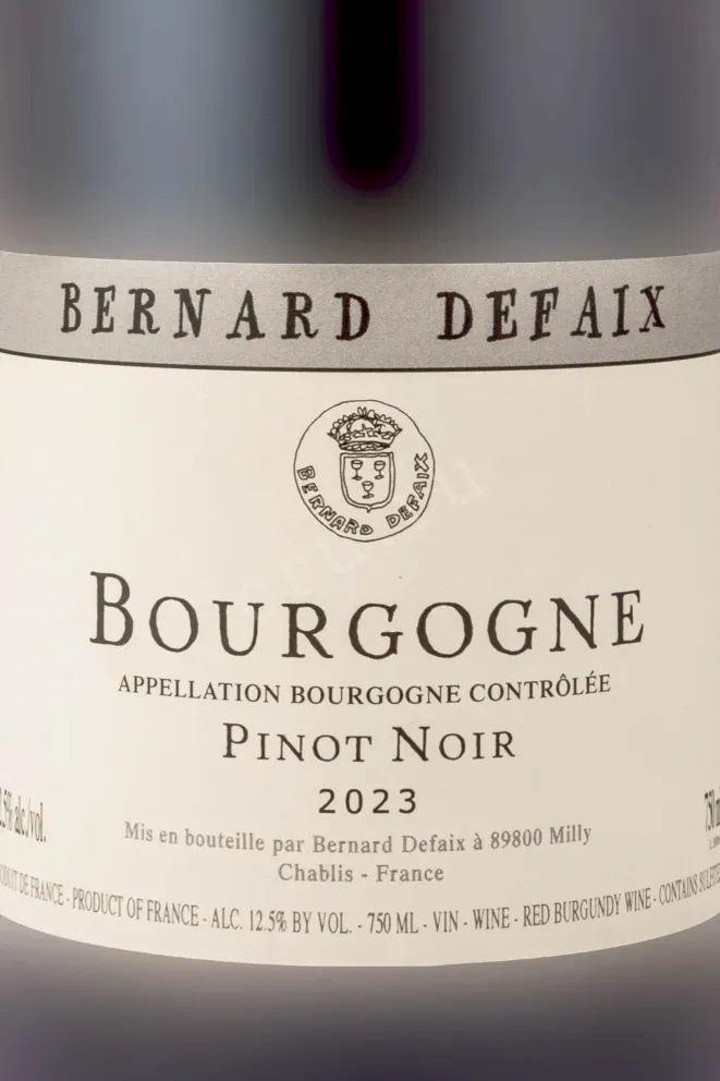 Этикетка Bernard Defaix Bourgogne Pinot Noir 2023 0.75 л