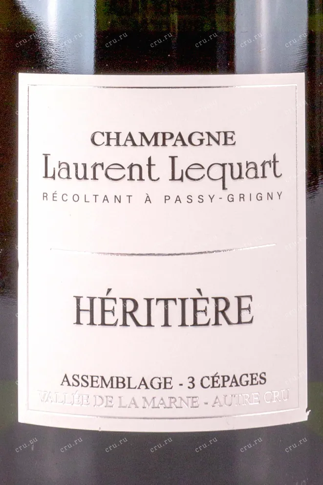 Этикетка Laurent Lequart Heritiere in gift box 0.75 л