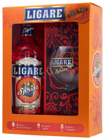 Ликер Ligare Aperitivo Spritz in gift box with glass  0.85 л