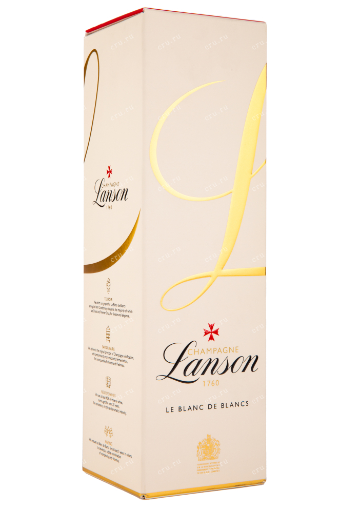 Подарочная коробка игристого вина Lanson Le Blanc de Blancs Brut gift box 0.75 л
