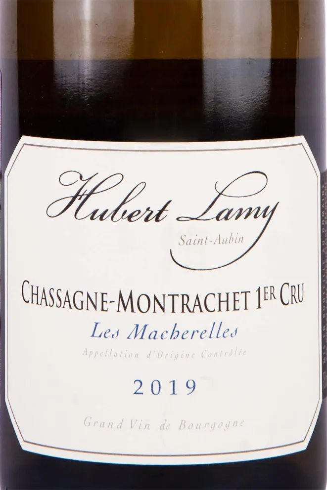 Этикетка Domaine Hubert Lamy Chassagne-Montrachet Premier Cru Les Macherelles 2019 0.75 л