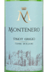 Этикетка Montenero Pinot Grigio, Terre Siciliane 2022 0.75 л