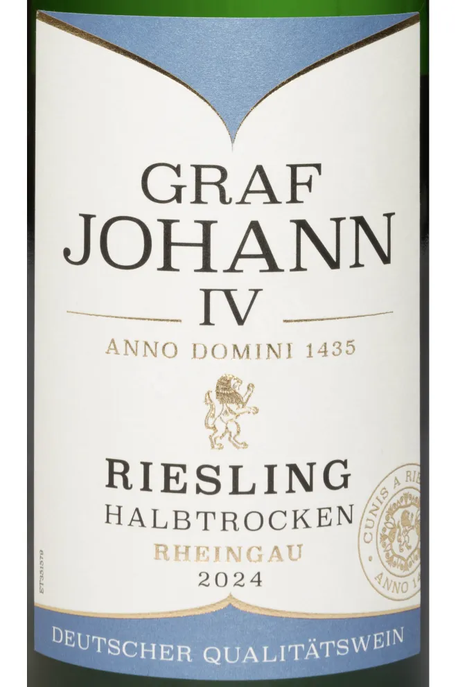 Этикетка Graf Johann IV Riesling Halbtrocken Rheingau 2024 0.75 л