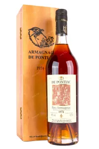 Арманьяк Bas-Armagnac De Pontiac wooden box 1974 0.7 л