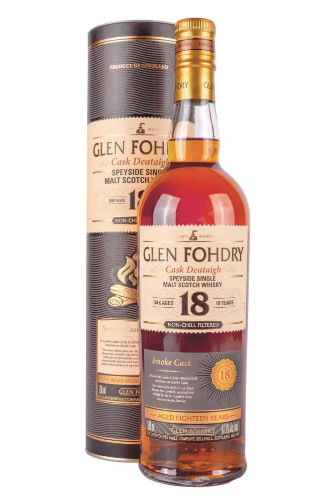 Виски Glen Fohdry 18 year smoke cask in tube  0.7 л